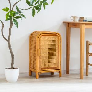 キャビネット 木製 完成品 天然籐 かごめ編み...の詳細画像5