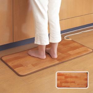 日本製 ホットキッチンマット 45×90cm 木目調 フローリング調ホット