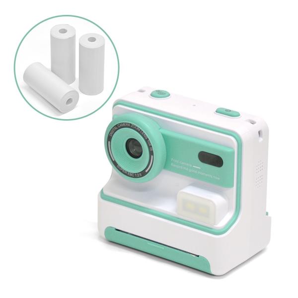 プリント機能付きキッズカメラ＆感熱紙3ロール キッズカメラ子供用カメラ 子供用 カメラ 子供 こども...