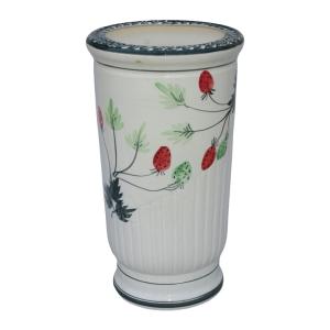 傘立て 陶器 おしゃれ 手書き イチゴ柄 スリム アンティーク コンパクト アンブレラスタンド 玄関 収納 磁器風 丈夫 錆びない 水洗い 44cm かわいい 送料無料