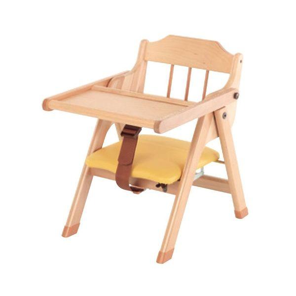 木製乳児用椅子・テーブル可動式（黄） ベビー用インテリア 机 テーブル/イス 乳幼児
