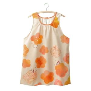 かぐやひめエプロン　２Ｌ−３Ｌ ベージュ×ピンク 保育士エプロン 大人用エプロン他 大人用