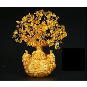 風水 金のなる木 招財樹 黄水晶 財運 金運 装飾龍小 竜