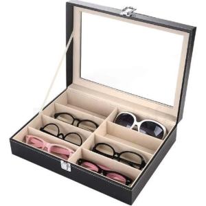 メガネ コレクション ケース 収納ボックス 黒 眼鏡 サングラス 8本収納