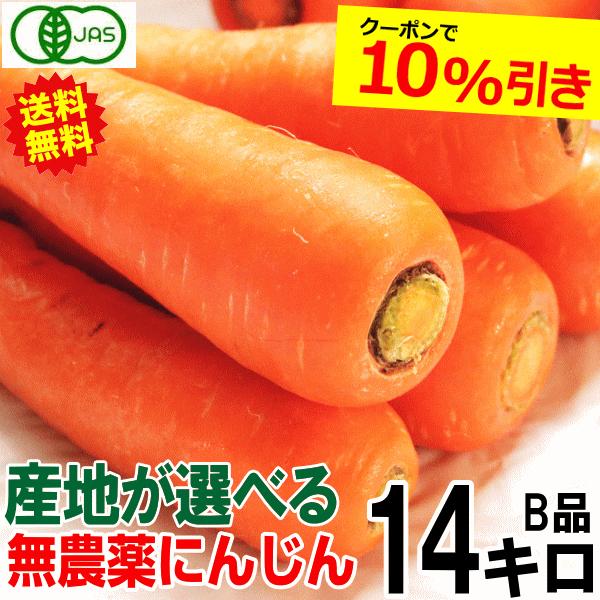 にんじん 人参 14kg 無農薬 人参 送料無料 訳あり 14キロ 有機人参 産地が選べる 無農薬に...