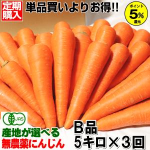 オーガニック 8%還元！にんじん 無農薬人参 10kg×2回 訳あり【定期購入