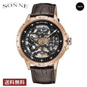SONNE 自動巻き時計 ブラック/シルバー 楽天市場】ゾンネ 腕時計 スケルトンの通販