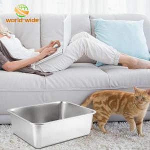 猫用トイレ ステンレス鋼 大型オープントップ ...の詳細画像1