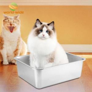 猫用トイレ ステンレス鋼 大型オープントップ ...の詳細画像4