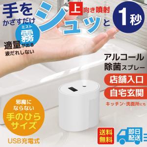 オート ディスペンサー ミスト 除菌 スプレー コンパクト 自動 充電式 消毒液 噴霧器 おしゃれ 非接触 100ml 小型 定形外送料無料