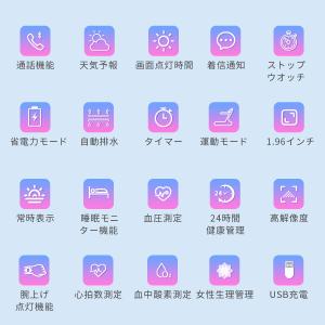 スマートウォッチ 通話機能 1.96インチ画面...の詳細画像1