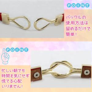 ベルト レディース 穴なし 細い 黒 白 おし...の詳細画像3