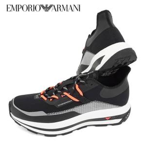 500円OFF対象 エンポリオアルマーニ エアセッテ EMPORIO ARMANI EA7 メンズ スニーカー X8X145 XK336 BLACK SILVER ORANGE FLUO ブラック S499 23ss｜worldclub