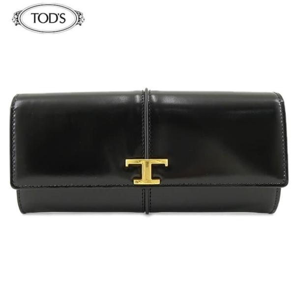 トッズ TOD&apos;S レディース 長財布 T タイムレス レザー ウォレット XAWTSKB0400K...