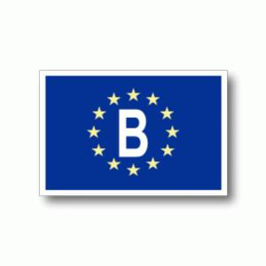 ベルギー B　EU旗・ユーロビークルID ステッカー サイズ・マグネット選択可　耐水シール 車などに