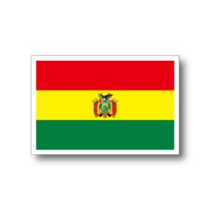 ボリビア国旗ステッカー Sサイズ 5×7.5cm　屋外耐候耐水シール　スーツケースや車などに｜worldcraft