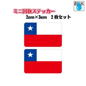 チリ国旗ステッカー ミニサイズ 2枚セット 2x...の商品画像