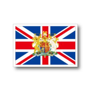 イギリス国旗＋国章マグネット Mサイズ 8×12cm　磁石・マグネットステッカー 耐候 耐UV 耐水