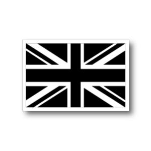 イギリス国旗ユニオンジャック<ブラック・黒・モノクロ>ステッカー SS 