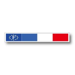 フランス国旗＋国識別記号ステッカー バナータイプ　屋外耐候仕様 Sサイズ　車やスーツケースなどに 耐水 シール
