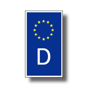 ドイツ国識別記号ステッカー EUデザインタイプ・縦 屋外耐候仕様 Mサイズ　車やスーツケースなどに ...