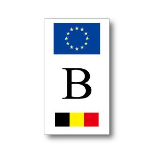 ベルギー国旗＋国識別記号マグネット フラッグデザインタイプ・縦 屋外耐候仕様 Sサイズ　車に 磁石 耐水 耐UV｜worldcraft