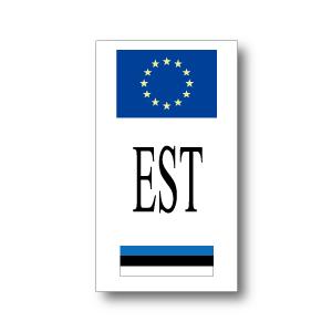 エストニア国旗＋国識別記号マグネット フラッグデザインタイプ・縦 屋外耐候仕様 Mサイズ　車に 磁石 耐水 耐UV｜worldcraft