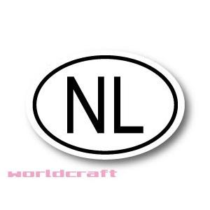 オランダ NL /ビークルID 耐水ステッカー オーバルタイプ　屋外耐候仕様　Mサイズ　車やスーツケースなどに 耐水 シール｜worldcraft