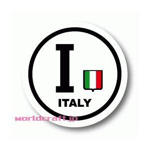 円型 オリジナル イタリア国旗/ビークルID 耐水ステッカー 丸型 国識別