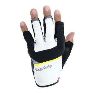 エルゴグリップ ミドルフィンガーシックパッド ホワイト/ブラック グローブ
