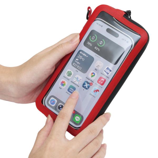 R250 防水スマートウォレットクリア SL レッド