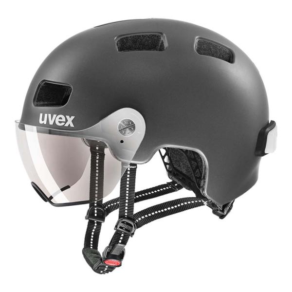 ウベックス RUSH VISOR ダークシルバーマット ヘルメット UVEX