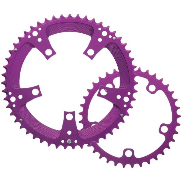 ディズナ ラ・クランクチェンリング S-12段セット 51×37T パープル