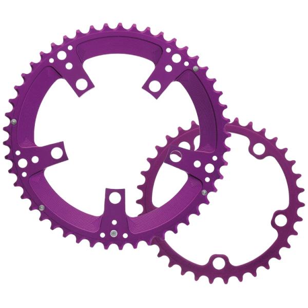 ディズナ ラ・クランクチェンリング S-12段セット 49×35T パープル