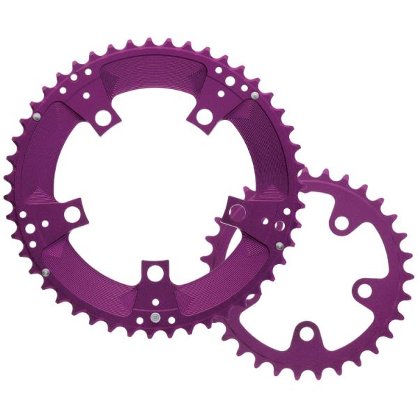 ディズナ ラ・クランクチェンリング S-12段セット 47×31T パープル