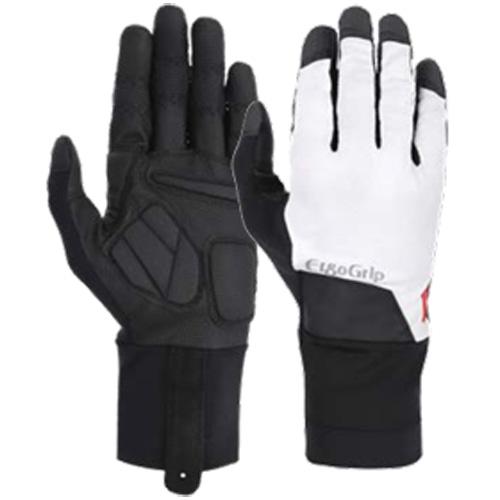 エルゴグリップ ロングフィンガーシックパッド ホワイト/ブラック タッチパネル対応 グローブ