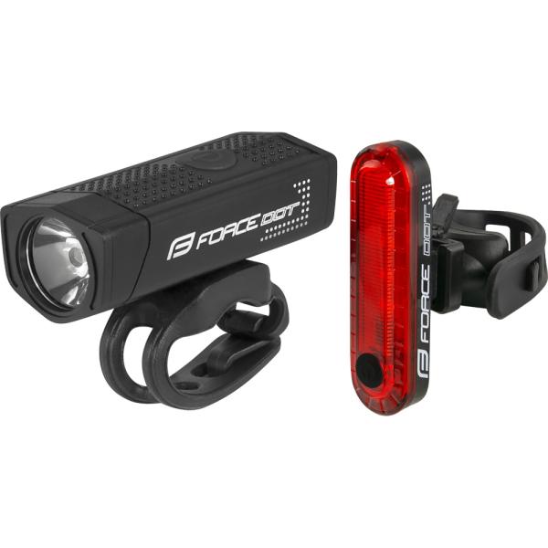 フォース DOT ライトセット USB充電 ブラック/レッド 300/20lm