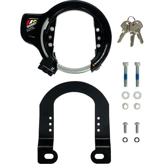ゴリン ヘルメットロック大型シリンダー式リング錠 ブラック (クロスバイク/MTB・CTB向け)