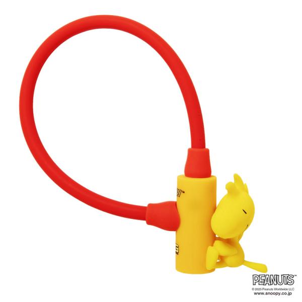 PEANUTS(ピーナッツ) キャラクターワイヤーロック ウッドストック 8×300mm カギ式