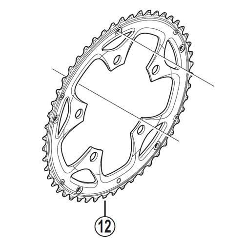 [12]スパイク付チェーンリング 50T-F(ブラック)チェーンガード用 【自転車】【ロードレーサー...