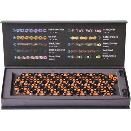 SUMC チェーン SX12SL ブラック/オレンジ 12段 シマノ、スラム、カンパニョーロ対応