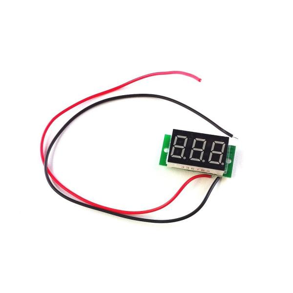 電圧計 小型 デジタル 2.4V〜30V (2線式=別電源不要/埋込型) 電圧 測定 送料無料