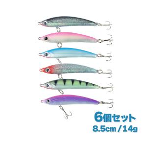 ソフトシンキングペンシル 6個セット 8.5cm 14g「ペンシルドC」