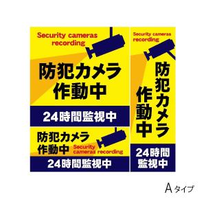 防犯ステッカー セキュリティー対策 「防犯カメラ作動中 24時間監視中」 送料無料｜worlddepartyafuu