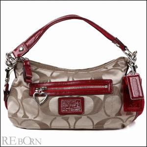 コーチバッグ アウトレット POPPY ポピー COACH 2WAY ショルダー 20044 カーキ×レッド