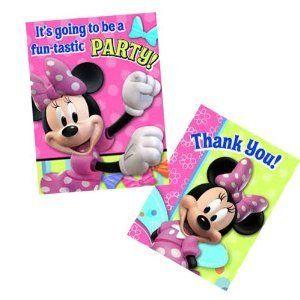 Disney (ディズニー) Bow-tique Minnie Mouse (ミニーマウス) Party Invitations and Thank You Notes ブ｜worldfigure