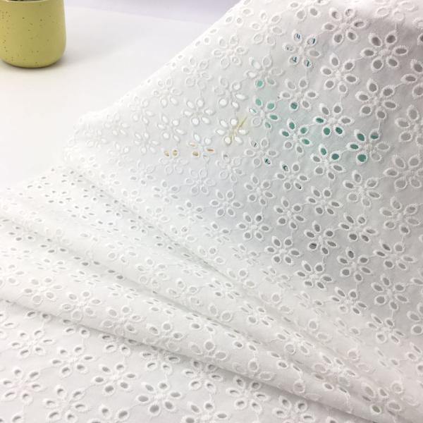 綿レース生地 マスク用生地 綿100% A009 カット 花柄 刺繍 コットンレース ワークレース ...