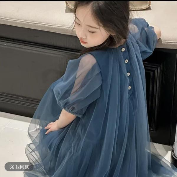 キッズ 子供服 ワンピース 女の子 夏 半袖 ロングワンピース キッズワンピース チュールワンピース...