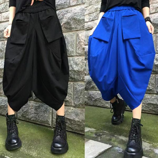 レディース ハーフパンツ サルエルパンツ ウエストゴム 短パ 七分丈 大きいサイズ 無地 レディース...