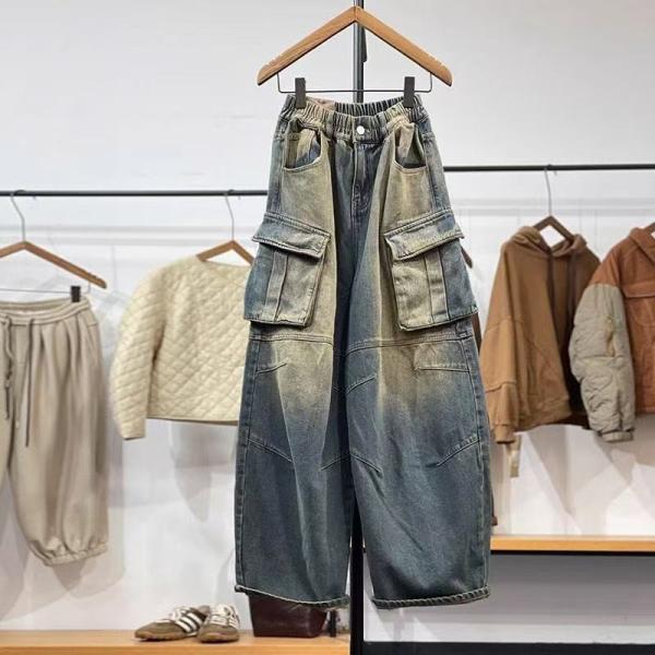 ジーンズ デニムパンツ レディース ワイドパンツ ロングパンツ ボトムス ハイウエスト 大きいサイズ...